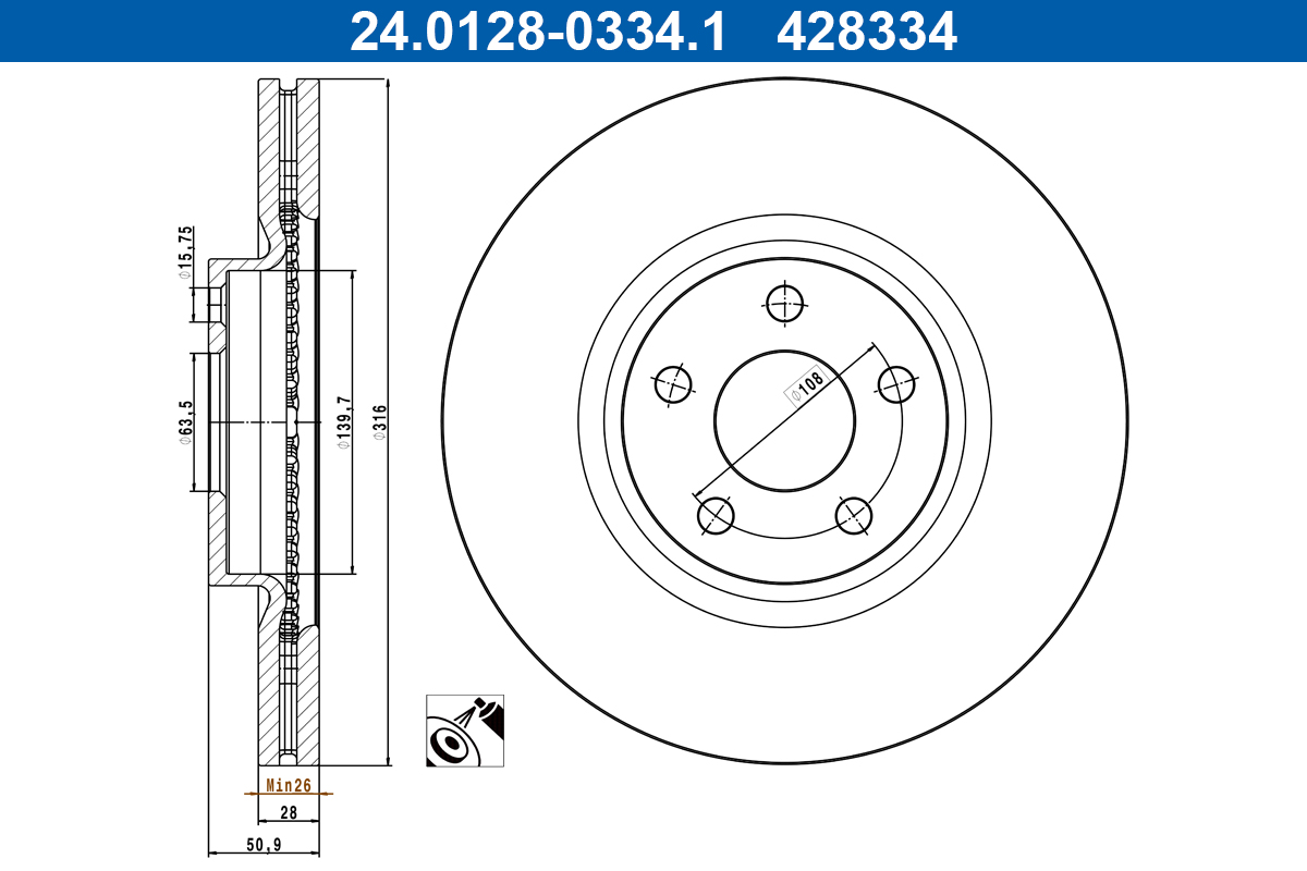 ATE 24.0128-0334.1 Brake...