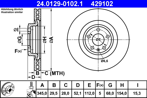 ATE 24.0129-0102.1 Disc frana