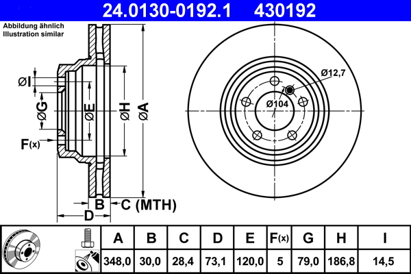 ATE 24.0130-0192.1 Disc frana