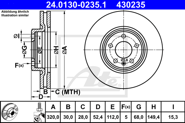 ATE 24.0130-0235.1 Discofreno-Discofreno-Ricambi Euro