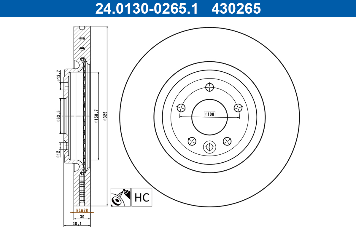 ATE 24.0130-0265.1 Brake...