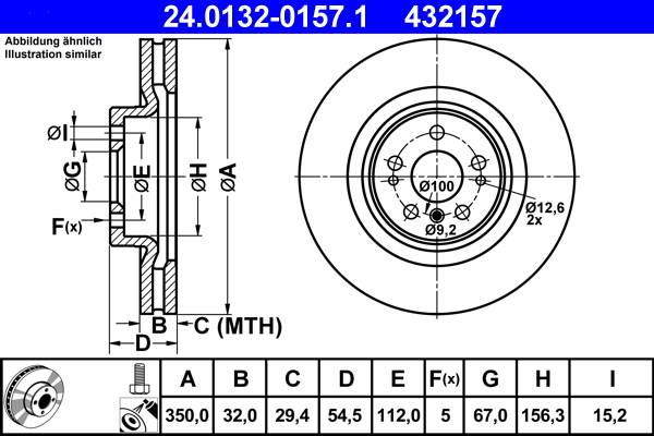 ATE 24.0132-0157.1 Disc frana