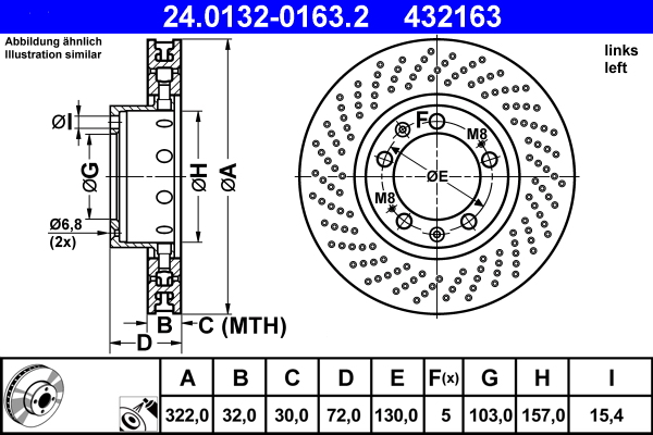 ATE 24.0132-0163.2 Bremsscheibe