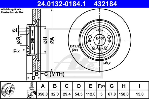 ATE 24.0132-0184.1 Discofreno-Discofreno-Ricambi Euro