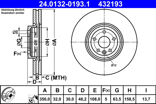 ATE 24.0132-0193.1 Bremsscheibe