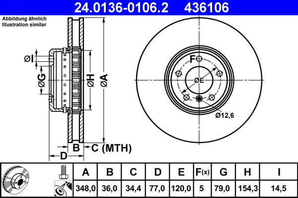 ATE 24.0136-0106.2 Disc frana