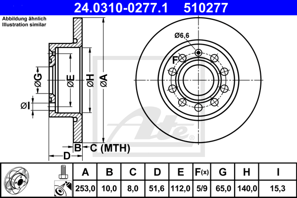 ATE 24.0310-0277.1 Discofreno-Discofreno-Ricambi Euro