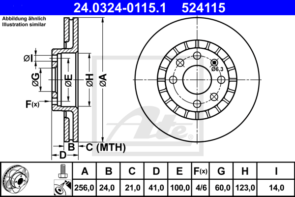 ATE 24.0324-0115.1 Discofreno-Discofreno-Ricambi Euro