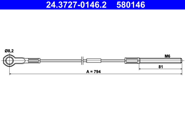 ATE 24.3727-0146.2 Seilzug, Feststellbremse