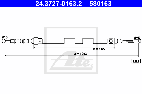 ATE 24.3727-0163.2 Cavo comando, Freno stazionamento