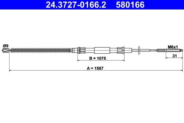 ATE 24.3727-0166.2 Seilzug, Feststellbremse
