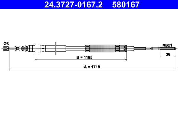 ATE 24.3727-0167.2 Seilzug, Feststellbremse