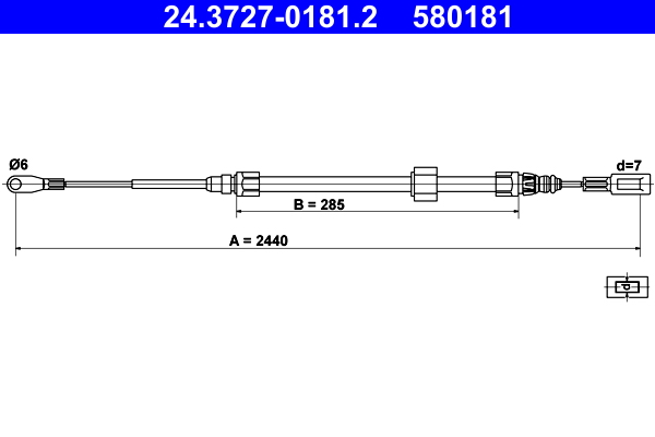 ATE 24.3727-0181.2 Cablu,...