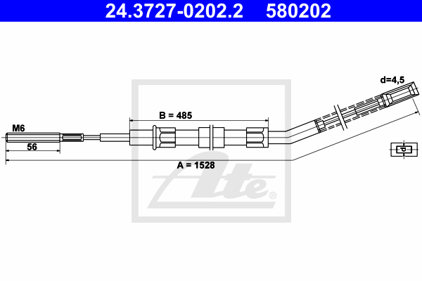 ATE 24.3727-0202.2 Cavo comando, Freno stazionamento