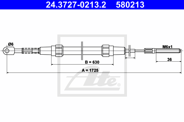 ATE 24.3727-0213.2 Cavo comando, Freno stazionamento