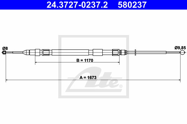 ATE 24.3727-0237.2 Cavo comando, Freno stazionamento