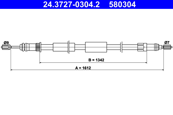 ATE 24.3727-0304.2 Seilzug, Feststellbremse