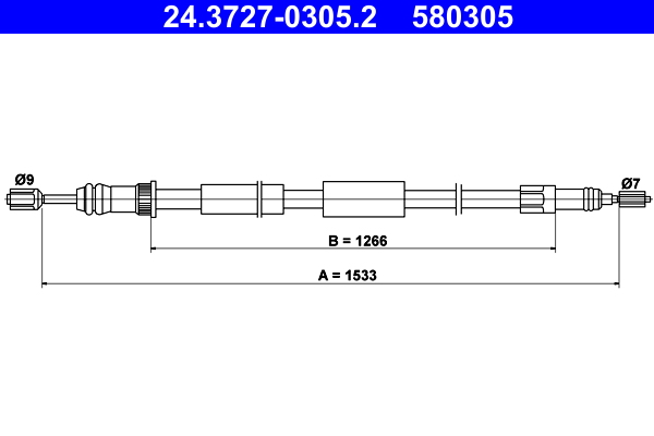 ATE 24.3727-0305.2 Seilzug, Feststellbremse