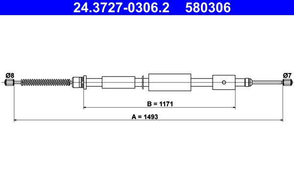 ATE 24.3727-0306.2 Seilzug, Feststellbremse