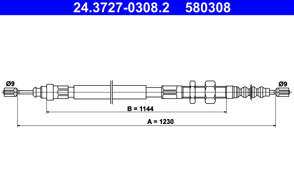 ATE 24.3727-0308.2 Seilzug, Feststellbremse