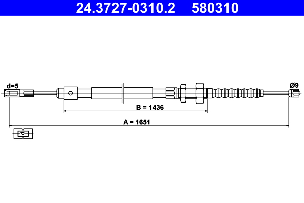 ATE 24.3727-0310.2 Seilzug, Feststellbremse