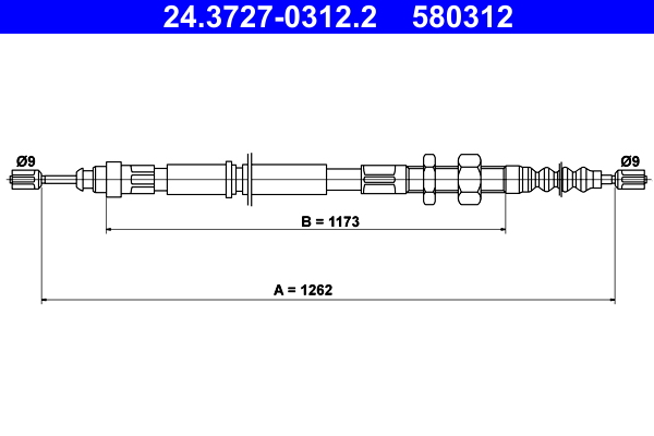 ATE 24.3727-0312.2 Seilzug, Feststellbremse