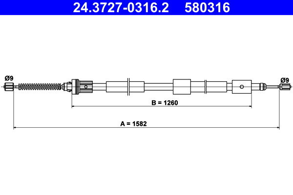 ATE 24.3727-0316.2 Seilzug, Feststellbremse