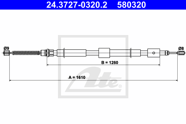 ATE 24.3727-0320.2 Cavo comando, Freno stazionamento