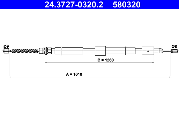 ATE 24.3727-0320.2 Seilzug, Feststellbremse