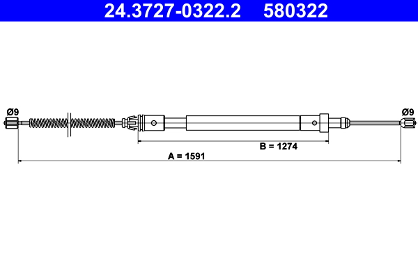 ATE 24.3727-0322.2 Seilzug, Feststellbremse