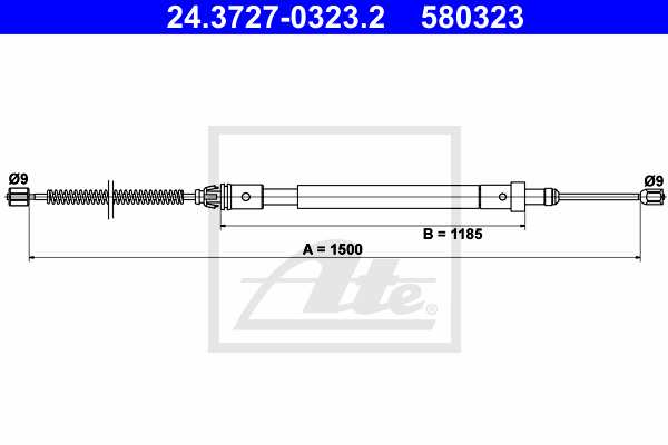 ATE 24.3727-0323.2 Cavo comando, Freno stazionamento