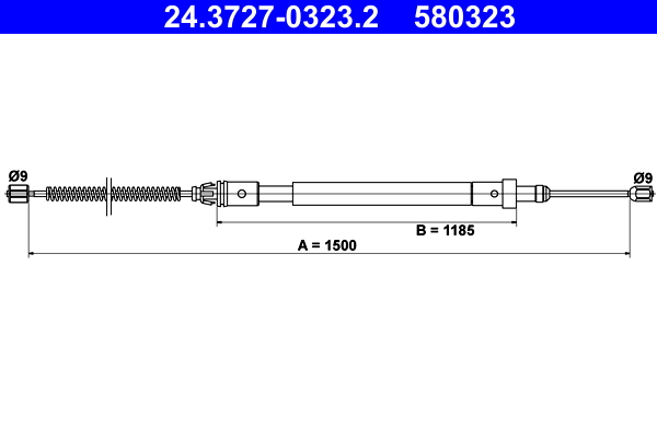 ATE 24.3727-0323.2 Seilzug, Feststellbremse