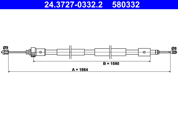 ATE 24.3727-0332.2 Seilzug, Feststellbremse