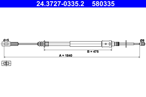 ATE 24.3727-0335.2 Seilzug, Feststellbremse