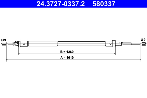 ATE 24.3727-0337.2 Seilzug, Feststellbremse