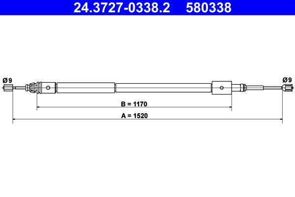 ATE 24.3727-0338.2 Seilzug, Feststellbremse
