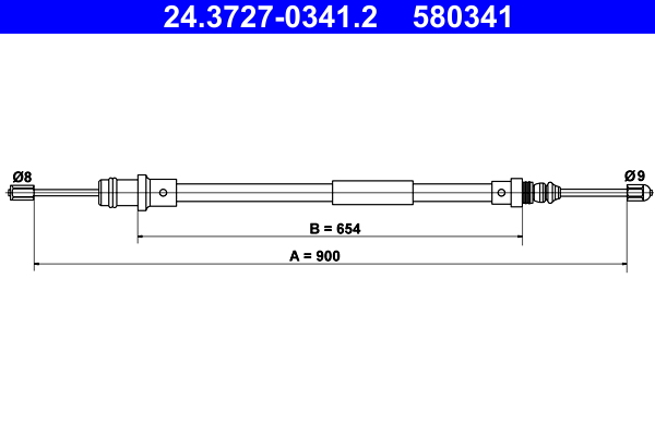 ATE 24.3727-0341.2 Seilzug, Feststellbremse