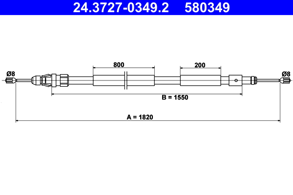 ATE 24.3727-0349.2 Seilzug, Feststellbremse