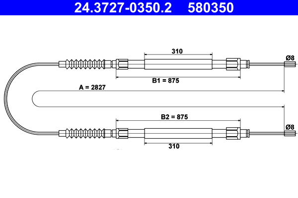 ATE 24.3727-0350.2 Seilzug, Feststellbremse