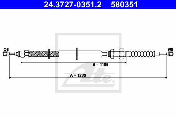 ATE 24.3727-0351.2 Cavo comando, Freno stazionamento