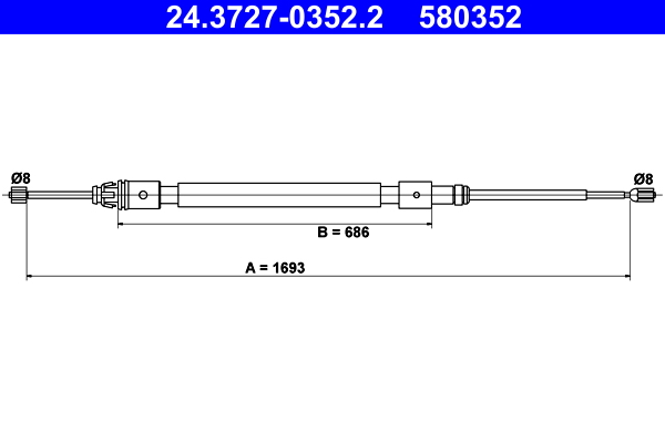 ATE 24.3727-0352.2 Seilzug, Feststellbremse