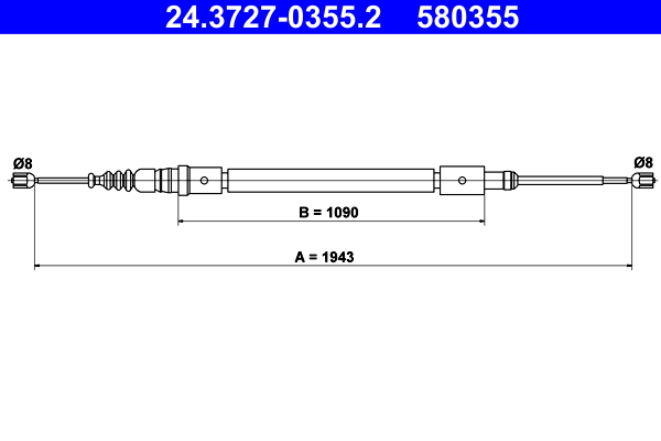 ATE 24.3727-0355.2 Seilzug, Feststellbremse