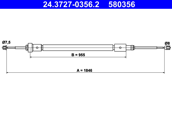 ATE 24.3727-0356.2 Seilzug, Feststellbremse