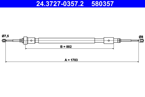 ATE 24.3727-0357.2 Seilzug, Feststellbremse