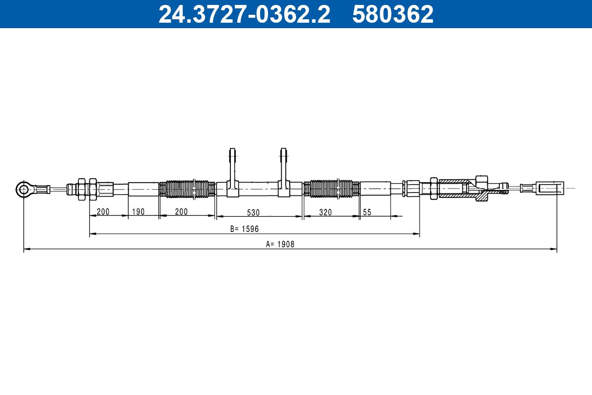 ATE 24.3727-0362.2 Cable Pull, parking brake