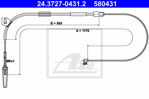 ATE 24.3727-0431.2 Cavo comando, Freno stazionamento