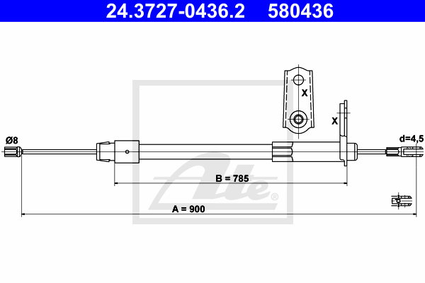 ATE 24.3727-0436.2 Cavo comando, Freno stazionamento