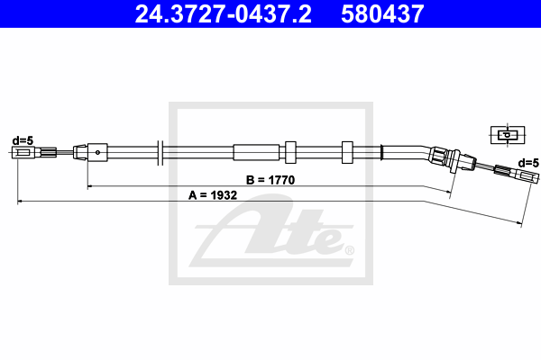 ATE 24.3727-0437.2 Cavo comando, Freno stazionamento