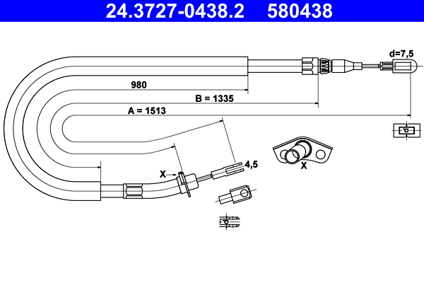 ATE 24.3727-0438.2 Cablu,...