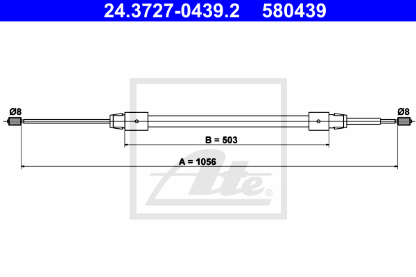 ATE 24.3727-0439.2 Cavo comando, Freno stazionamento